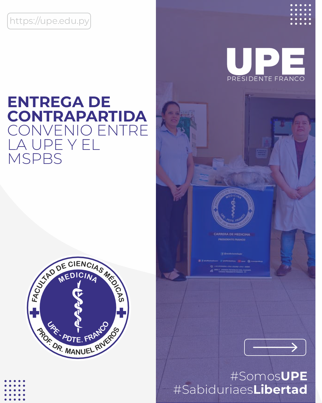 La UPE Contribuye al Sector de la Salud con entrega de Contrapartida